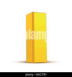left tilt yellow letter L, 3D illustration graphic isolated on white background Stock Vector