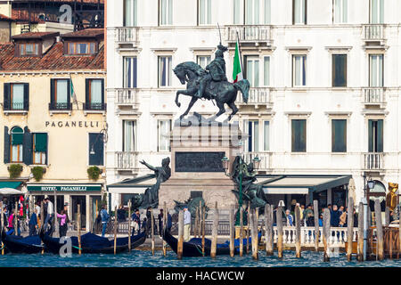 The Victor Emmanuel II Monument on Riva degli Schiavon viewed from the water, Venice, Italy. Stock Photo