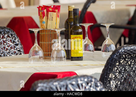 Outdoor restaurant sitting, Venice, Italy. Stock Photo