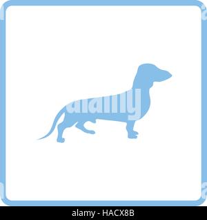 Dachshund dog icon. Blue frame design. Vector illustration Stock Vector ...