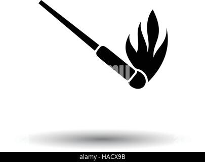 Burning matchstik icon. White background with shadow design. Vector ...