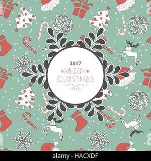 Abstract Cute Holiday Christmas Seamless Pattern Stock Vector