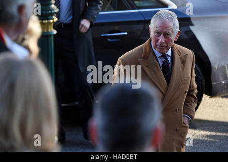 The Prince of Wales visits the University of Cambridge's Fitzwilliam Museum to mark its bicentenary and to celebrate the 600th anniversary of the Cambridge University Library. Stock Photo