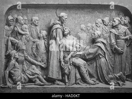 Black and White Illustration of Saint Francis of Assisi Stock Photo - Alamy