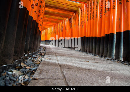 Walkway in Fushimi Inari shrine in Kyoto, Japan Stock Photo