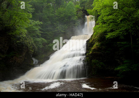 Dingmans Falls from Dingmans Falls Trail, Delaware Water Gap National Recreation Area, Pennsylvania Stock Photo