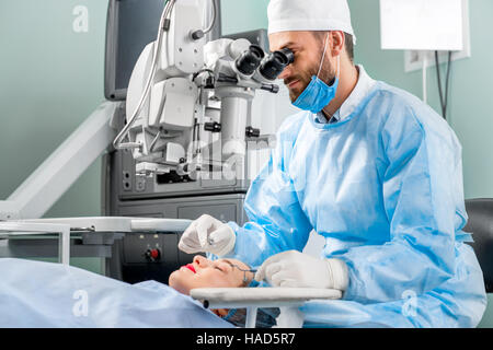 Eye surgical operation Stock Photo