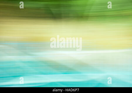 Motion Blur in Green, Turquoise Blue and White Stock Photo