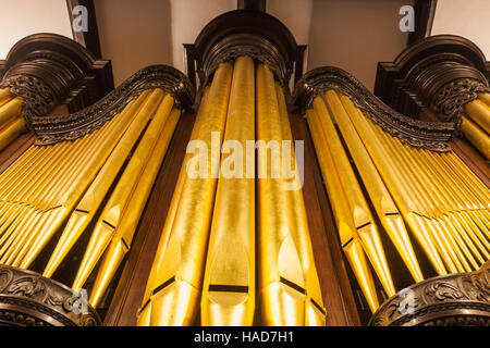 England, London, The City, St Helen's Bishopsgate Church, Church Organ Stock Photo