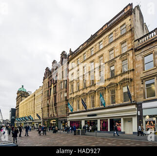 Christmas lights decoration on Frasers department store in Buchanan Street Glasgow Scotland Stock Photo