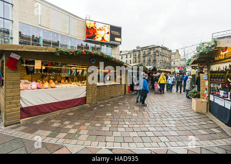 Glasgow Xmas market December 2016 in St. Enoch Square Glasgow Scotland Stock Photo