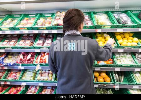 Interior of a Co-Op food shop in England Stock Photo