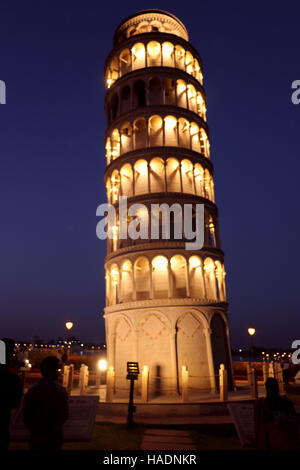 The replica of Leaning Tower of Pisa Stock Photo