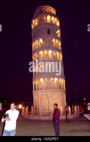 The replica of Leaning Tower of Pisa Stock Photo