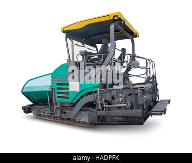 asphalt finisher in white back with shadow Stock Photo