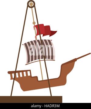 amusement park pirate ship line icon vector illustration Stock Vector