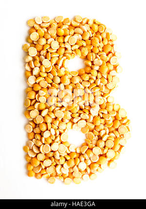 The peas Initials letter B. Stock Photo