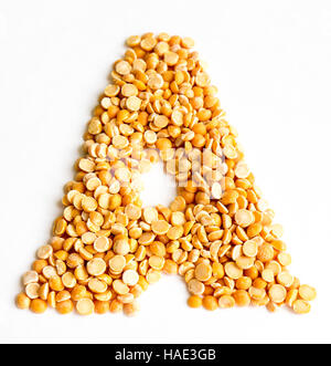 The peas Initials letter A. Stock Photo