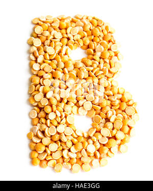 The peas Initials letter B. Stock Photo