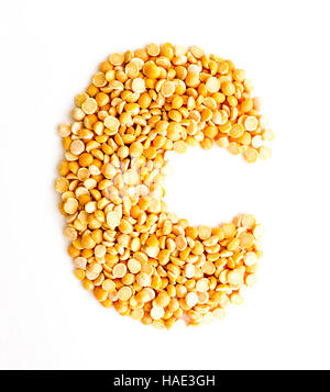 The peas Initials letter C. Stock Photo