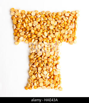 The peas Initials letter T. Stock Photo