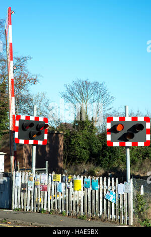 Automatic Unmanned Railway Traffic Crossing Barrier Stock Photo