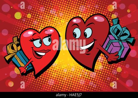 Surprise gifts Valentine heart Stock Vector