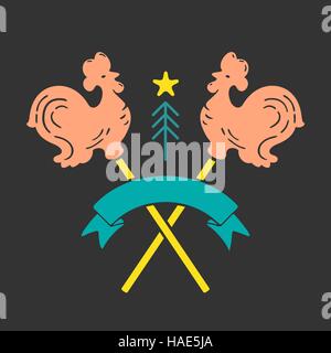 Rooster Lollipop New Year Stock Vector