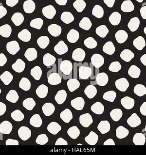 Vector Seamless Black And White Jumble Circles Pattern Stock Vector