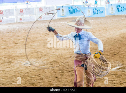 Charro participates at the 23rd International Mariachi & Charros festival in Guadalajara Mexico Stock Photo