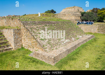 The ruins of the Zapotec city of Monte Alban in Oaxaca, Mexico. The park is UNESCO World Heritage Site since 1987 Stock Photo