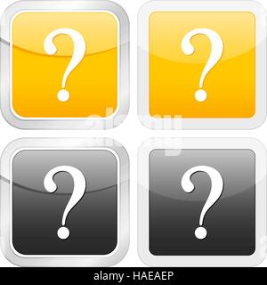 square icon question set on white background. Vector illustration. Stock Vector
