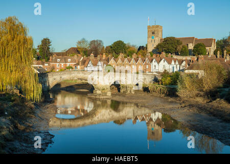 Autumn morning in the picturesque village of Aylesford, Kent, England. Stock Photo