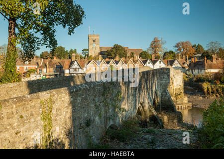 Autumn morning in the picturesque village of Aylesford, Kent, England. Stock Photo