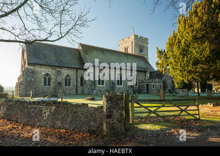 Autumn morning at St Peter & Paul church in Aylesford, Kent, England. Stock Photo