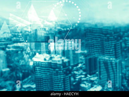 Abstract particle technology structure Stock Photo