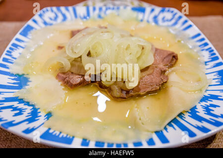 Traditional dish beshbarmak Stock Photo