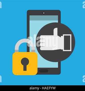 smartphone hand like money security vector illustration eps 10 Stock Vector