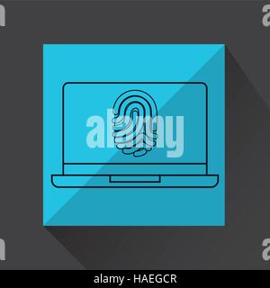 computer fingerprint secure database vector illustration eps 10 Stock Vector