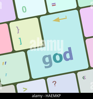 God. Internet Concept. Button on Modern Computer Keyboard Stock Photo