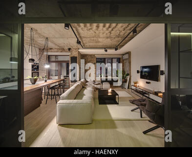 Hall in loft style Stock Photo