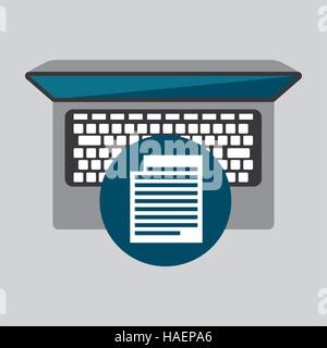 person working laptop document social media graphic vector illustration eps 10 Stock Vector