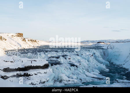 Photo of Gullfoss waterfall during winter Stock Photo