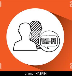 silhouette head connected wifi social media vector illustration eps 10 Stock Vector