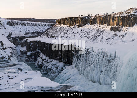 Photo of Gullfoss waterfall during winter Stock Photo