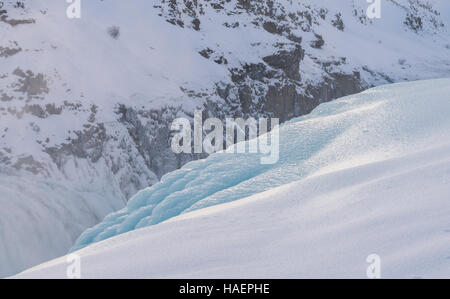 Photo of Gullfoss waterfall during winter Stock Photo