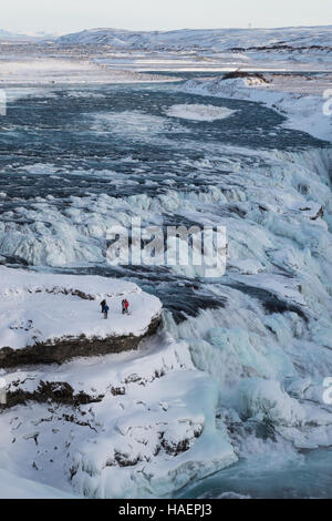 Photo of Gullfoss waterfall during winter Stock Photo