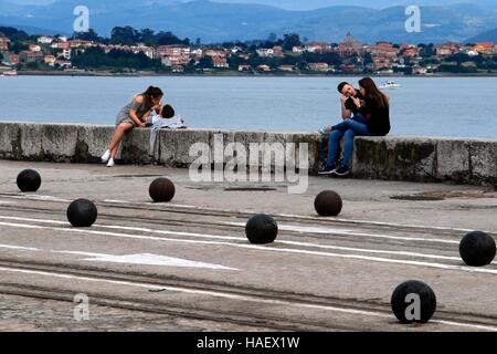 Promenade on the sea front, Santander, Cantabria, Northern Spain. One of the stops of the Transcantabrico Gran Lujo luxury train. Stock Photo
