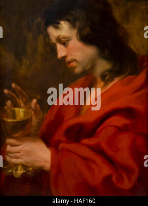 Saint John the Evangelist, by Studio of Anthony van Dyck, Rubenshuis Museum, Antwerp, Belgium, Europe Stock Photo