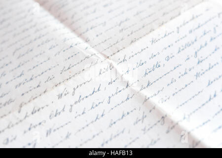 old handwritten letter - mail, german handwriting Stock Photo